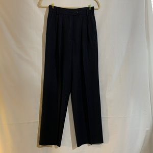 Vintage Escada dark navy, pleated front pants, size 6, excellent condition